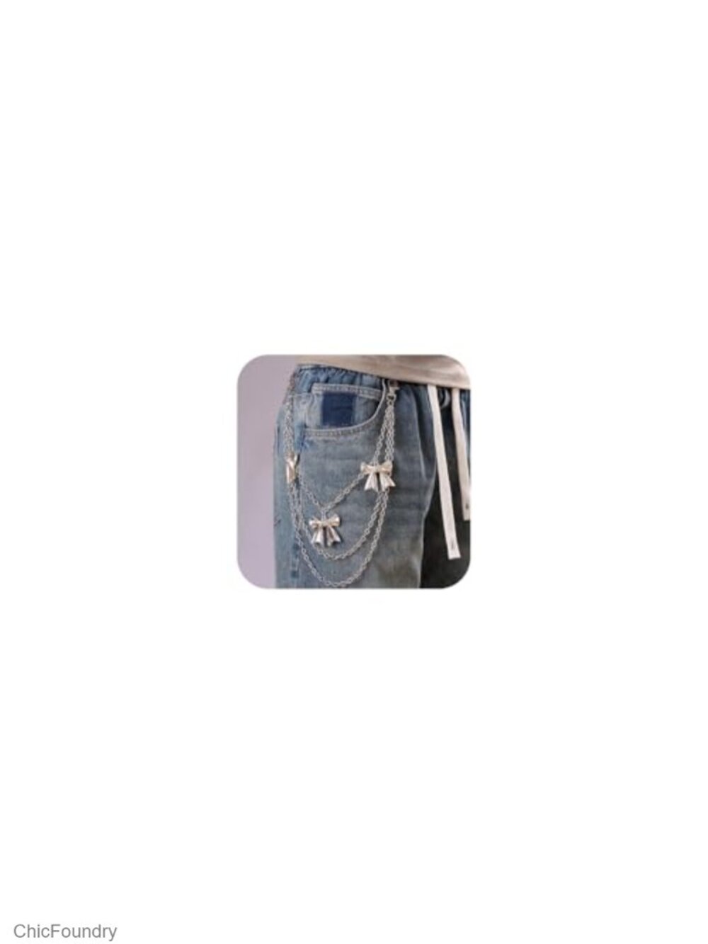 Layered Bow Chain Belt Pants Chain Punk Accessories